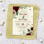 Invitation Mariage botanique des fleurs de champagne de Bourg