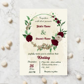 Invitation Mariage botanique des fleurs de champagne de Bourg
