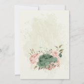 Invitation mariage botanique des fleurs vert sauge (Dos)