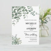Invitation Mariage botanique d'Eucalyptus (Debout devant)