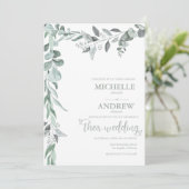 Invitation Mariage botanique d'Eucalyptus (Debout devant)