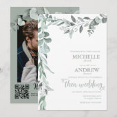 Invitation Mariage botanique d'Eucalyptus (Devant / Derrière)