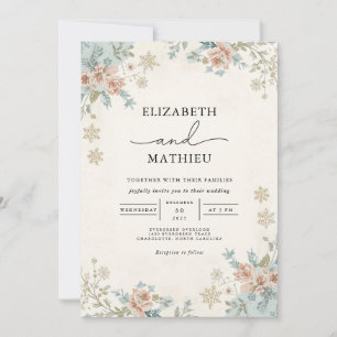 Invitation Mariage botanique d'hiver floral