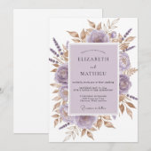 Invitation Mariage Botanique Divine Lavande (Devant / Derrière)