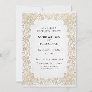 Invitation Mariage Botanique Doré