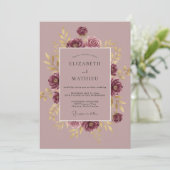 Invitation Mariage Botanique Doré de Bourgogne (Debout devant)