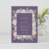 Invitation Mariage Botanique Douce de Prune en Hiver (Debout devant)