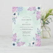Invitation Mariage Botanique Douce Lilas (Debout devant)