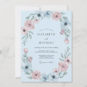 Invitation Mariage Botanique Douceur Ciel Bleu (Devant)