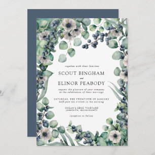Invitation Mariage botanique du Boho Floral blanc et Berries