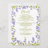 Invitation Mariage botanique du Fleur sauvage de prairie (Dos)