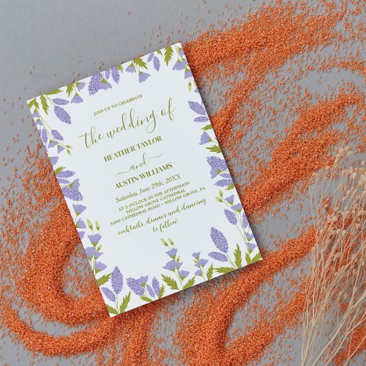 Invitation Mariage botanique du Fleur sauvage de prairie