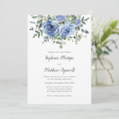 Invitation Mariage botanique Dusty Blue Eucalyptus (Debout devant)