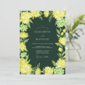 Invitation Mariage Botanique Éblouissant de Vert Forêt (Debout devant)