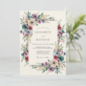 Invitation Mariage Botanique Éclectique Bourgogne (Debout devant)