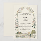 Invitation Mariage Botanique Écossais (Devant / Derrière)