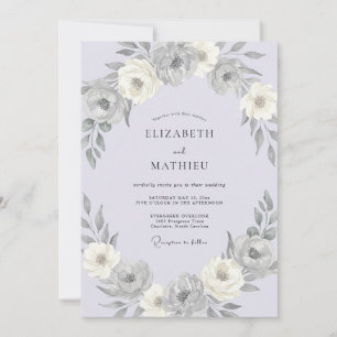 Invitation Mariage Botanique Élégant au Lavande
