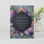 Invitation Mariage Botanique Élégant au Prune (Debout devant)