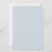 Invitation Mariage Botanique Élégant Bleu Clair (Dos)