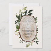 Invitation Mariage Botanique Élégant de Ferme au Feuillage Ru (Devant)