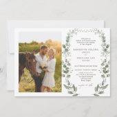Invitation Mariage botanique élégant et formel photo horizont (Devant)