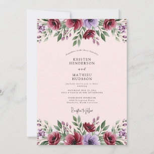 Invitation Mariage Botanique Élégant Marron