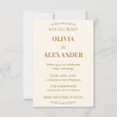 Invitation Mariage Botanique Élégant Or (Devant)