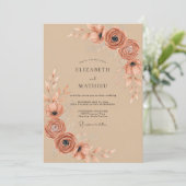 Invitation Mariage Botanique Élégant Sienne (Debout devant)
