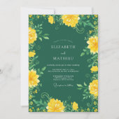 Invitation Mariage Botanique Émeraude Vert Intense (Devant)