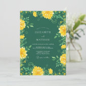 Invitation Mariage Botanique Émeraude Vert Intense (Debout devant)