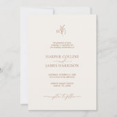 Invitation Mariage botanique en terre cuite végétale (Devant)