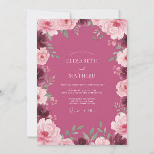 Invitation Mariage Botanique Enchanté aux Prunes