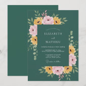 Invitation Mariage Botanique Enchanté de Teal (Devant / Derrière)