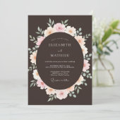 Invitation Mariage Botanique Espresso Luxuriant (Debout devant)