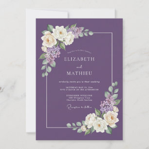 Invitation Mariage Botanique Éthéré au Plum