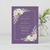 Invitation Mariage Botanique Éthéré au Plum (Debout devant)