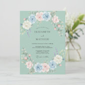 Invitation Mariage Botanique Éthéré aux Teintes de Mousse de (Debout devant)