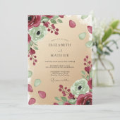 Invitation Mariage Botanique Éthéré Bourgogne (Debout devant)