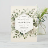 Invitation Mariage Botanique Éthéré de Sauge (Debout devant)