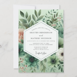 Invitation Mariage Botanique Éthéré de Sauge