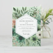 Invitation Mariage Botanique Éthéré de Sauge (Debout devant)