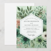 Invitation Mariage Botanique Éthéré de Sauge (Devant / Derrière)
