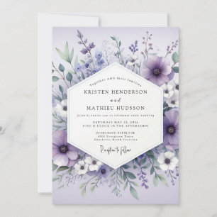 Invitation Mariage Botanique Éthéré Lavande