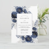 Invitation Mariage Botanique Éthéré Naval (Debout devant)