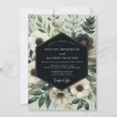 Invitation Mariage Botanique Éthéré Sage (Devant)