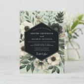 Invitation Mariage Botanique Éthéré Sage (Debout devant)