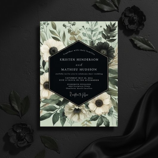 Invitation Mariage Botanique Éthéré Sage