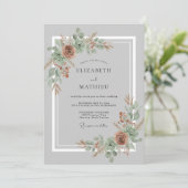 Invitation Mariage Botanique Éthéré Terracotta (Debout devant)