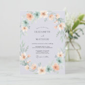 Invitation Mariage Botanique Éthéré Violet Pâle (Debout devant)