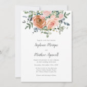 Invitation Mariage Botanique Eucalyptus Corail Poussiéreux (Devant)